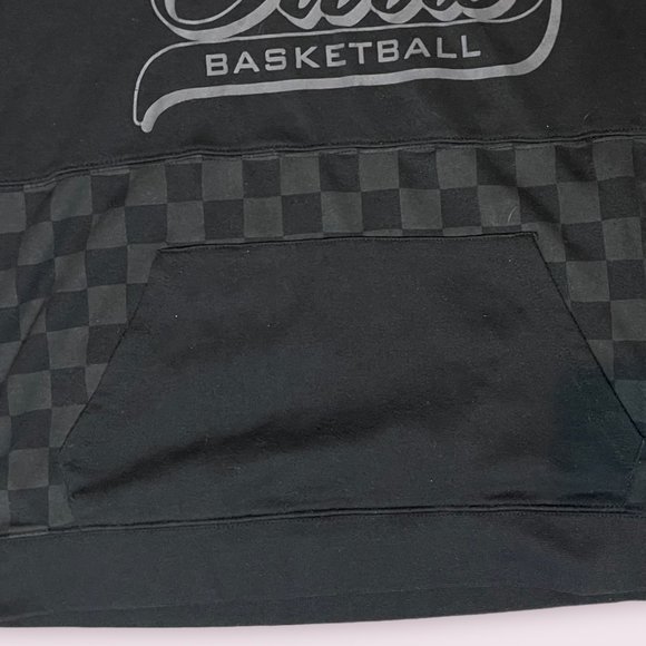 NBA Chicago Bulls Black on Black Short-Sleeve Checkerboard Hoodie - Large - Picture 6 of 9